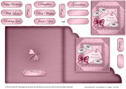Daisies on Metallic Lace Cut and Fold Corner Card