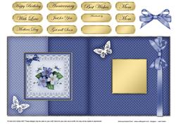 Pretty Violas Fold Back Card