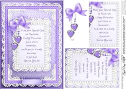A5 Special Day Lace and Pearls Quick Card with Pyramage