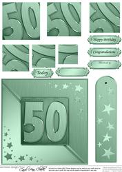 50th Metallic Age Quick Card with Twisted Pyramage