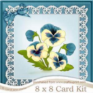 8 x 8 Pansy on Butterfly Lace Kit with 3D Decoupage