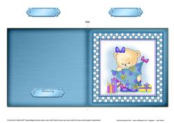Cute Hunney Bear Rosie has a Christmas Tree - Cut and Fold Quick Card 
