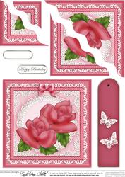 Just Roses Quick Card with Wavy Corner Side Stacker Topper