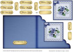Pretty Viola Cut and Fold Card Corner Card