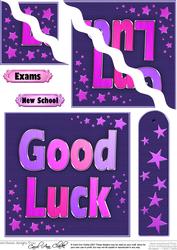 Good Luck Metallic Quick Card with Wavy Corner Side Stacker