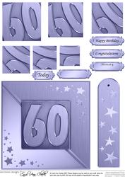 60th Metallic Age Quick Card with Twisted Pyramage