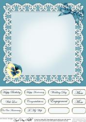 Pansy on Butterfly Lace Matching 8 x 8 Insert Panel and Gree