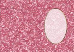 A5 Pretty Rose Swirls Card Front or Insert