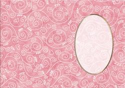 A5 Pretty Rose Swirls Card Front or Insert