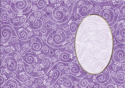 A5 Pretty Rose Swirls Card Front or Insert
