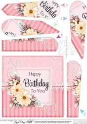 A Touch of Elegance Flowers, Pearls and Lace Fan Pyramage Topper