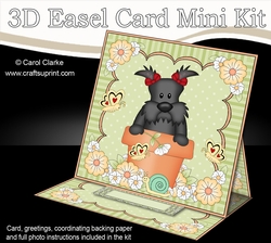 3D Easel Card Mini Kit - Flowerpot Friends - Little Scottie Dog