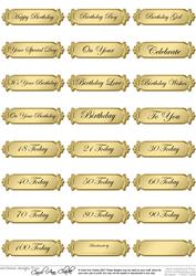 Metallic Birthday Greetings Text Plates