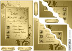 Father in Law Metallic Greeting Corner Side Stacker