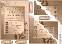 Son in Law Metallic Greeting Quick Card Corner Side Stacker