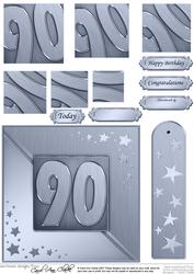 90th Metallic Age Quick Card with Twisted Pyramage