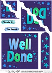 Well Done Metallic Quick Card with Wavy Corner Side Stacker