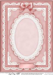 A4 Pearls, Lace and Ribbon Plain Card Base