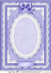 A4 Pearls, Lace and Ribbon Plain Card Base