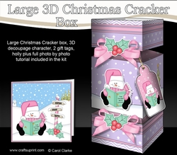 3D Large Christmas Cracker Box Mini Kit -  Snowman Oli reads an Xmas Story