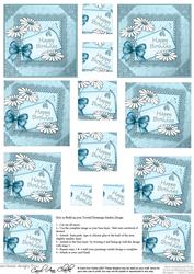Daisies on Metallic Lace Twisted Pyramage Sheet