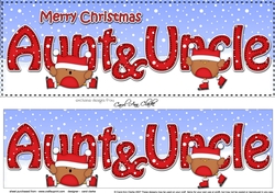 Large DL Merry Christmas AUNT & UNCLE 3D decoupage with Bobbin Robin