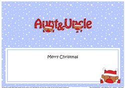 Large DL Merry Christmas AUNT & UNCLE insert with Bobbin Robin