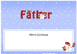 Large DL Merry Christmas FATHER insert with Snowball Sam