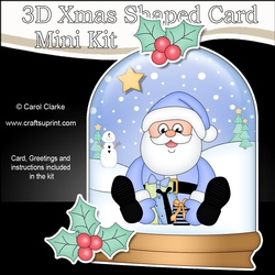 3D Shaped Christmas Snow Globe Card Kit - Santa has lots of Presents!