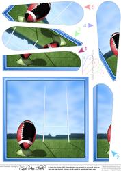 Rugby Quick Card with Fan Pyramage Topper