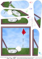 Golf Quick Card with Fan Pyramage Topper