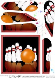 10 Pin Bowling Quick Card with Fan Pyramage Topper