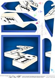 Dominoes Quick Card with Fan Pyramage Topper