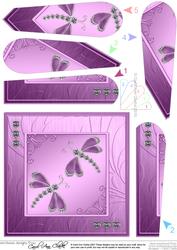 Diamonte Dragonflies Quick Card with Fan Pyramage Topper