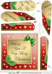 Elegant Christmas Quick Card with Fan Pyramage Topper