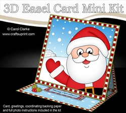 3D Easel Card Mini Kit - Christmas Santa is at the North Pole