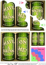Have A Drink on Me! Cans of Beer Shell Edged Corner Side Stacker