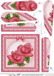 Just Roses Quick Card with Fan Pyramage Topper