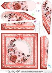 Spring Flowers Quick Card with Fan Pyramage Topper