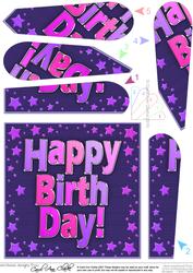 Happy Birthday Quick Card with Fan Pyramage Topper