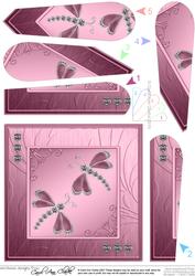 Diamonte Dragonflies Quick Card with Fan Pyramage Topper