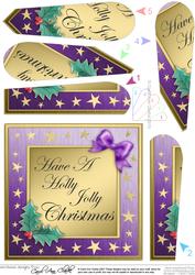 Elegant Christmas Quick Card with Fan Pyramage Topper
