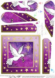 Xmas Dove Quick Card with Fan Pyramage Topper