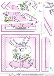 Little Bunny Quick Card with Fan Pyramage Topper