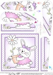 Little Bunny Quick Card with Fan Pyramage Topper