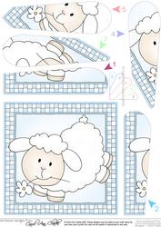 Little Lamb Quick Card with Fan Pyramage Topper