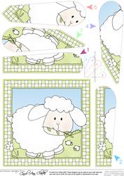 Little Lamb Quick Card with Fan Pyramage Topper