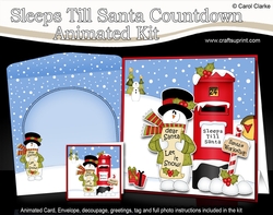 3D Animated Sleeps Till Santa Christmas Postbox Countdown Card Kit - Snowman Rio wants it to Snow!