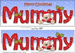 Large DL Merry Christmas MUMMY 3D decoupage with Teddies