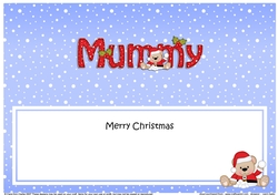 Large DL Merry Christmas MUMMY insert with Teddies